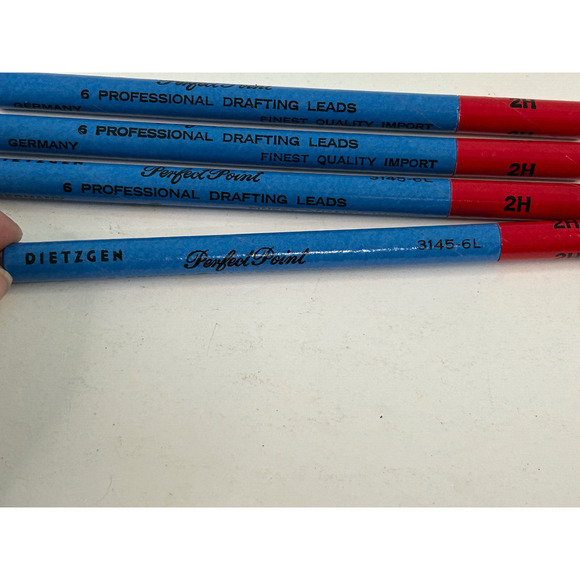 Lot of 4 Vtg DIETZGEN Perfect Point 2H Drafting Drawing Lead 6 per tube, Germany - Picture 2 of 4